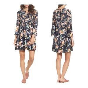 French Connection  Delphine Floral Print Dress Above Knee Womens 8 Pockets